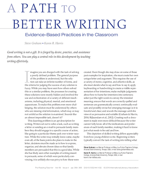 A Path to Better Writing_ Evidence-Based Practices in the Classroom