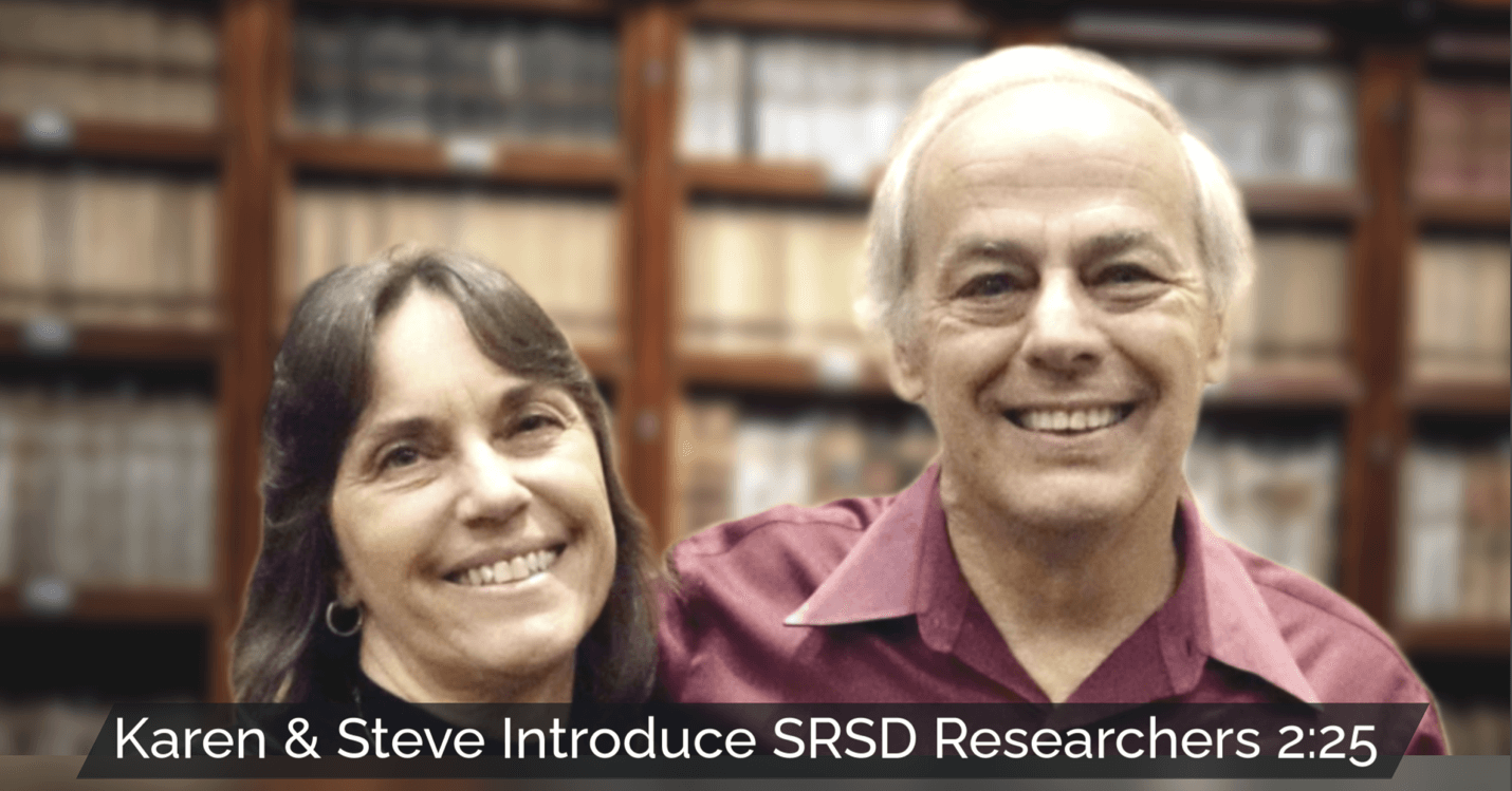 Karen Harris and Steve Graham, creators of SRSD, smiling as they introduce SRSD researchers sharing testimonials.